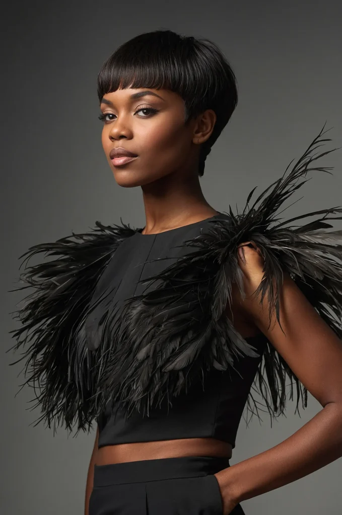 Feathered Short Fringe with Short HairA Bl