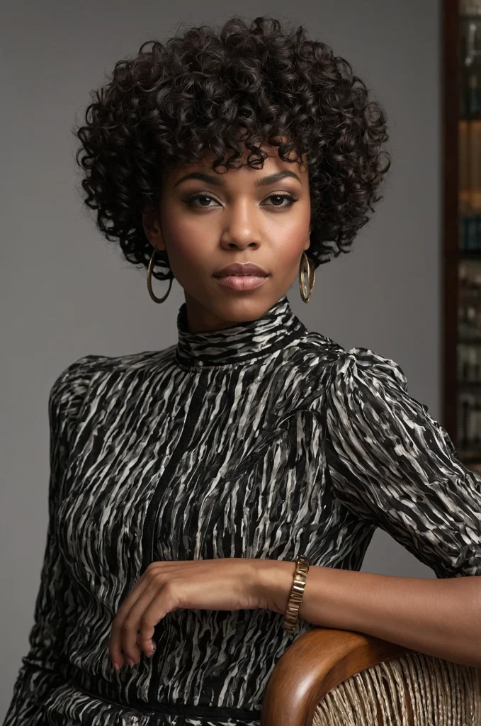 TwistOut Low Taper FringeA Black woman wit
