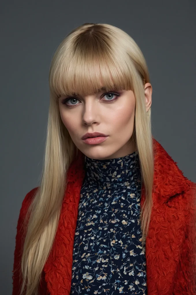 Baby Fringe BangsA woman with extra short