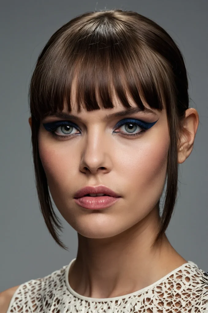 Baby Fringe BangsA woman with extra short
