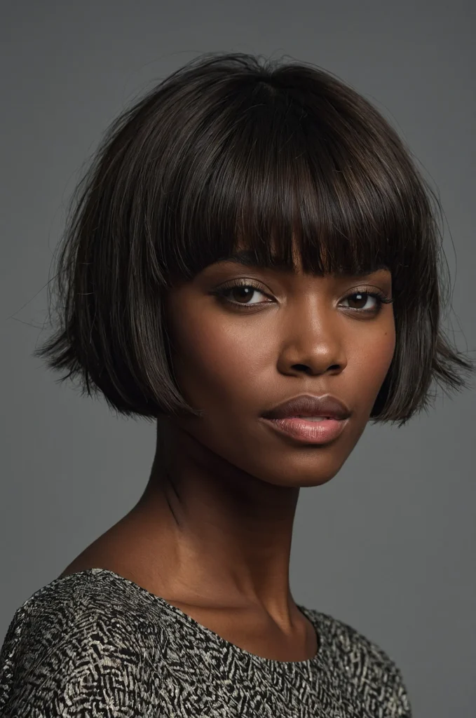 Textured Short Fringe with Short HairA Bla