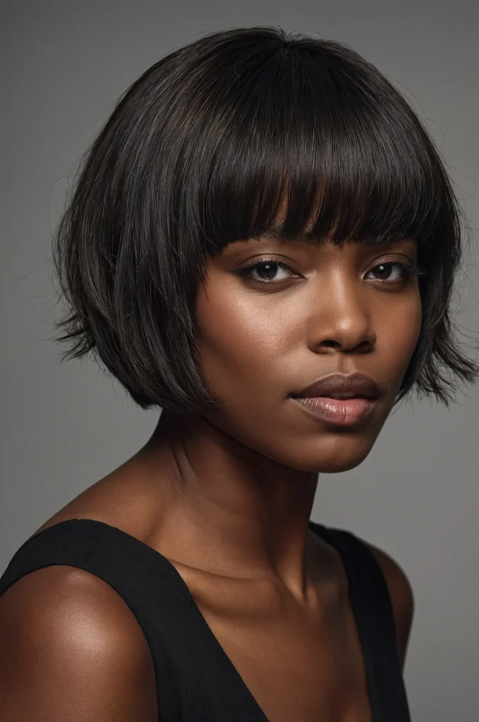 Textured Short Fringe with Short HairA Bla