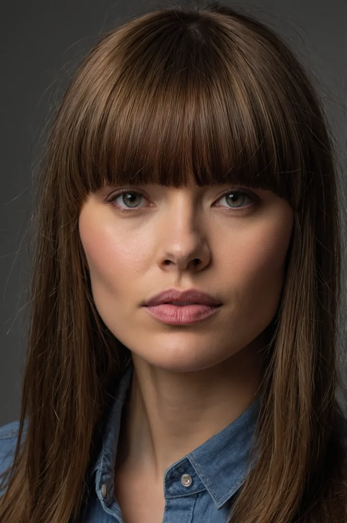 Long Fringe BangsA woman with extended fri
