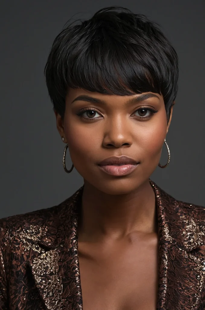 Pixie Short Fringe with Short HairA chic p