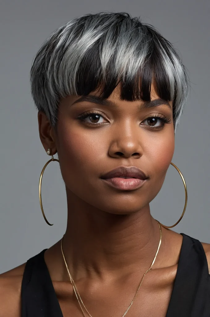 Pixie Short Fringe with Short HairA chic p