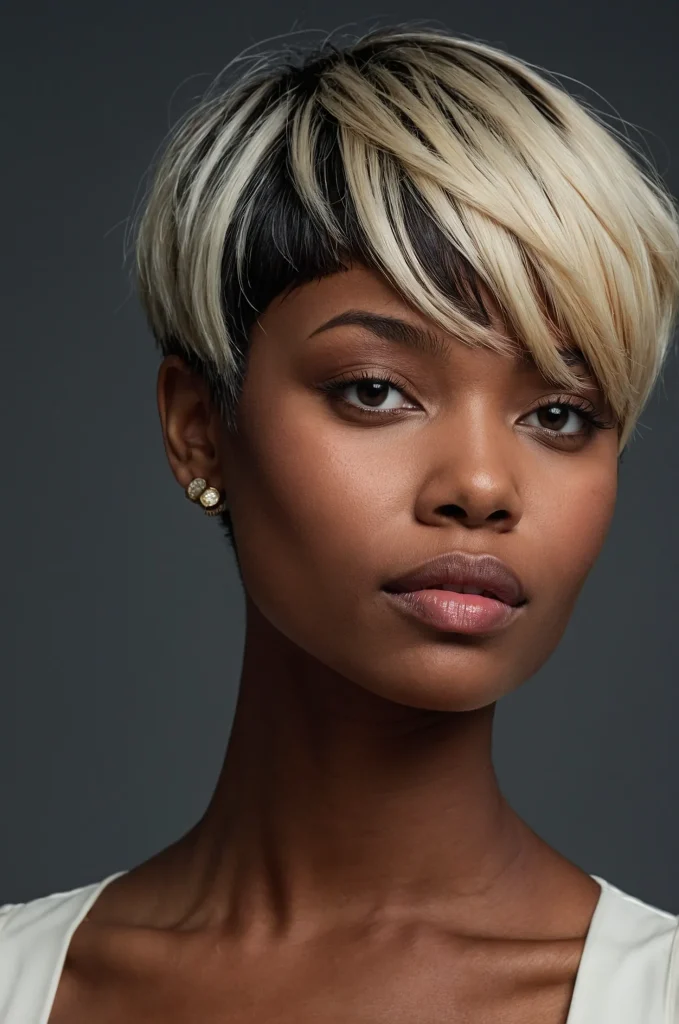 Pixie Short Fringe with Short HairA chic p