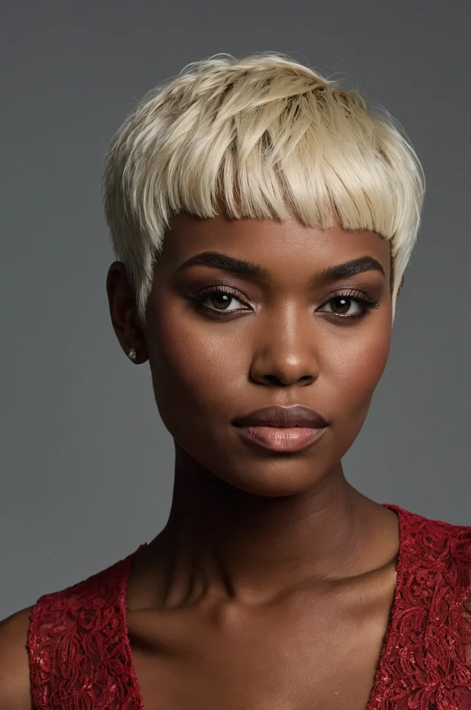 Pixie Short Fringe with Short HairA chic p