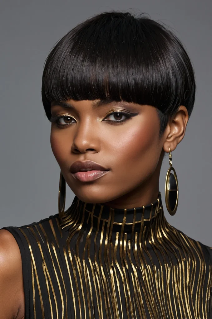 TwoTone Low Taper FringeA Black woman with