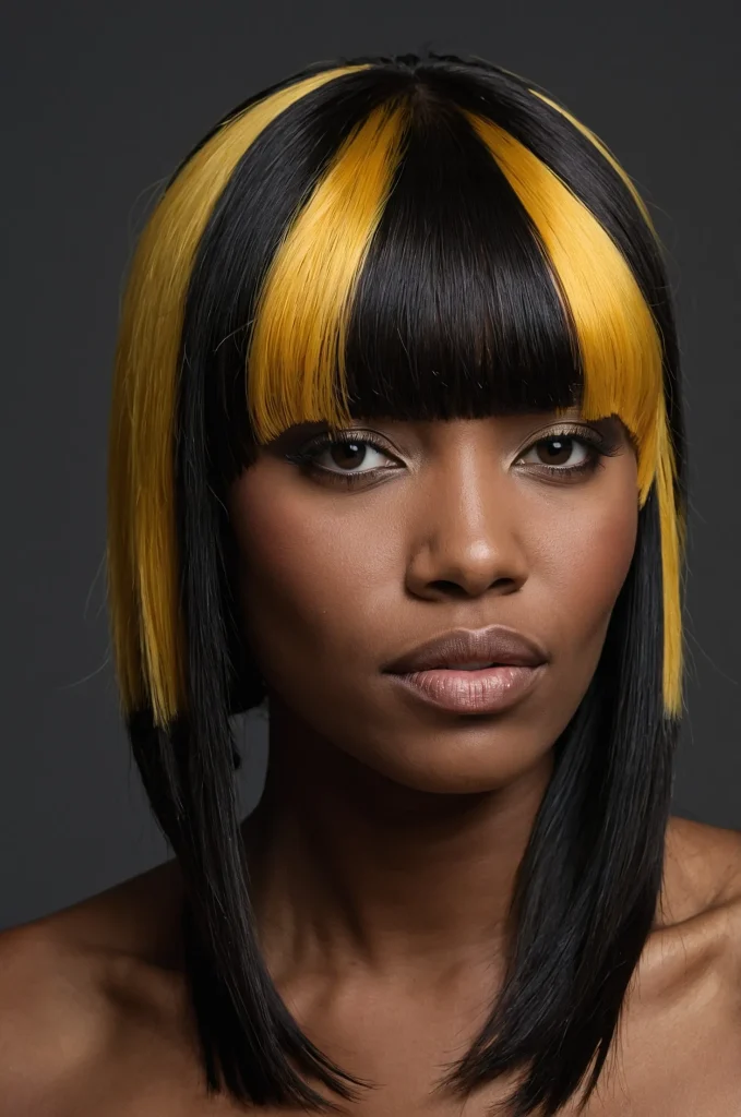 TwoTone Low Taper FringeA Black woman with