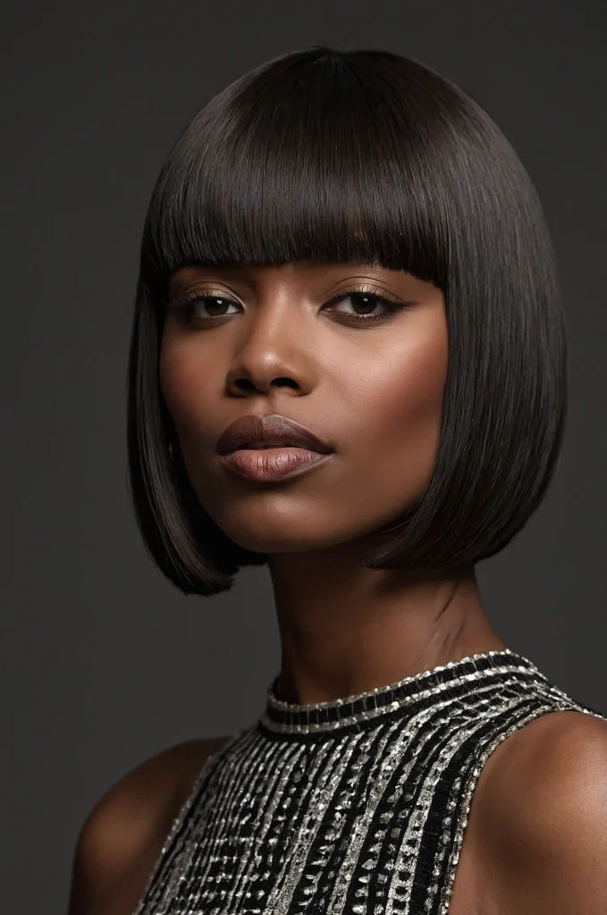 Bob Short Fringe with Short HairA sleek bo