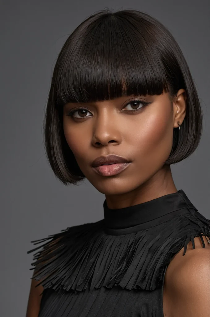 Bob Short Fringe with Short HairA sleek bo
