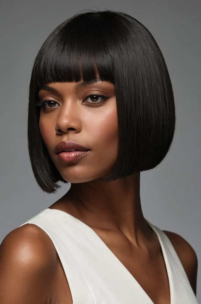 Bob Short Fringe with Short HairA sleek bo
