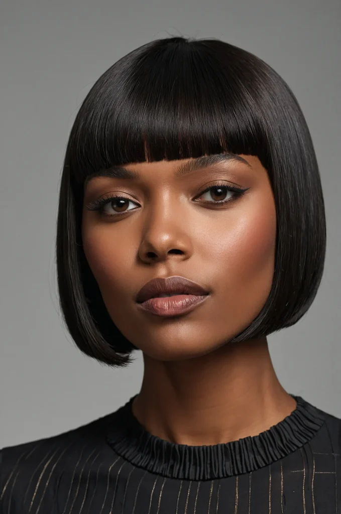 Bob Short Fringe with Short HairA sleek bo