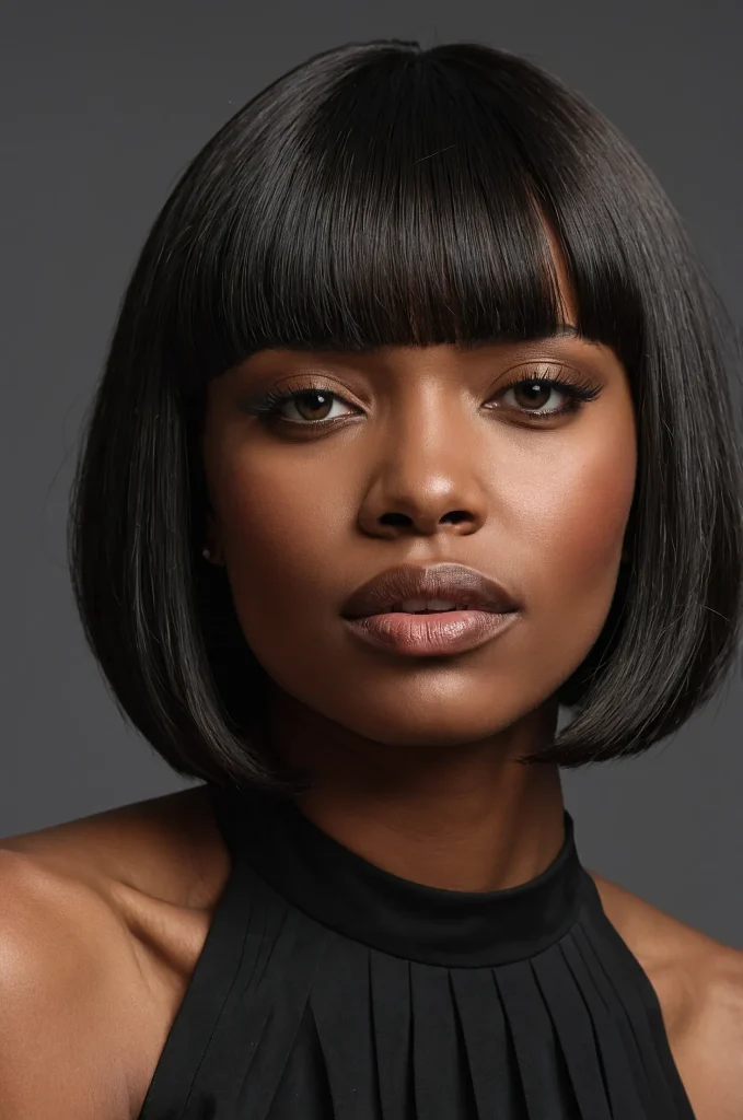 Bob Short Fringe with Short HairA sleek bo