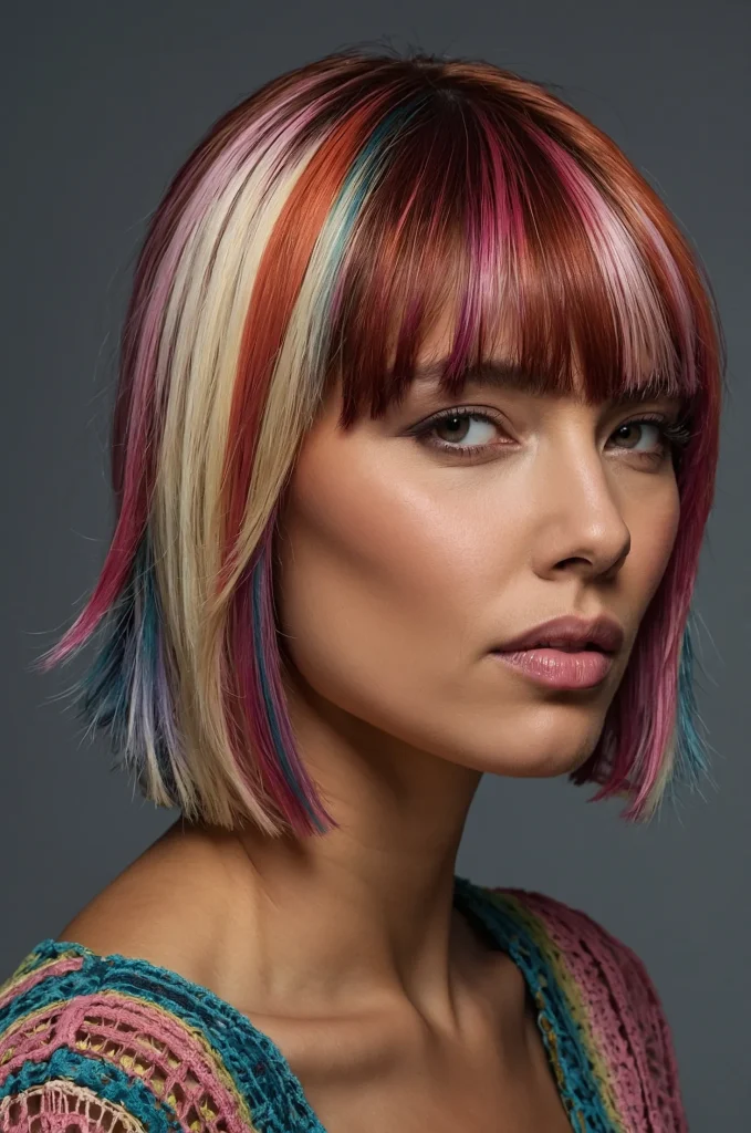 TwoTone Fringe BangsA woman with contrasti