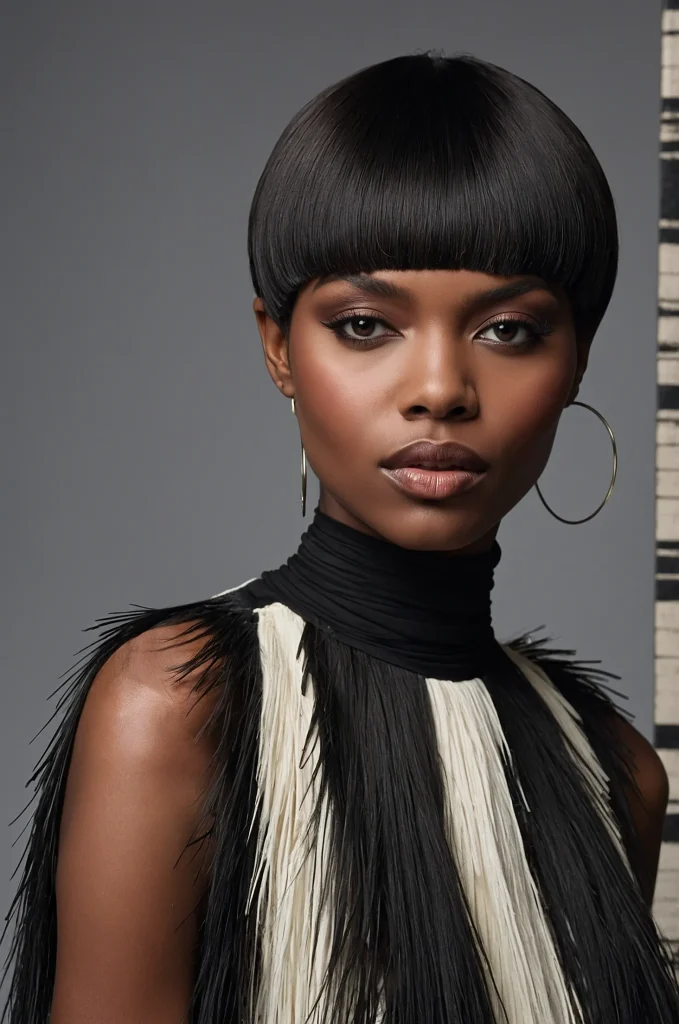 Voluminous Low Taper FringeA Black woman w