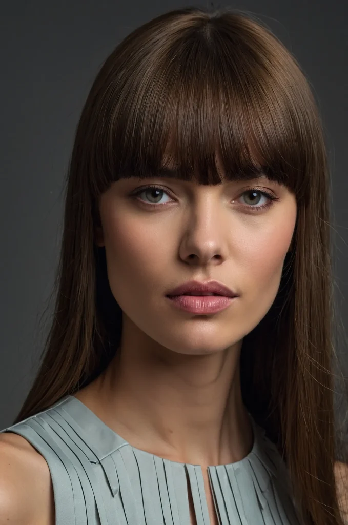 Classic Fringe BangsA woman with straight t