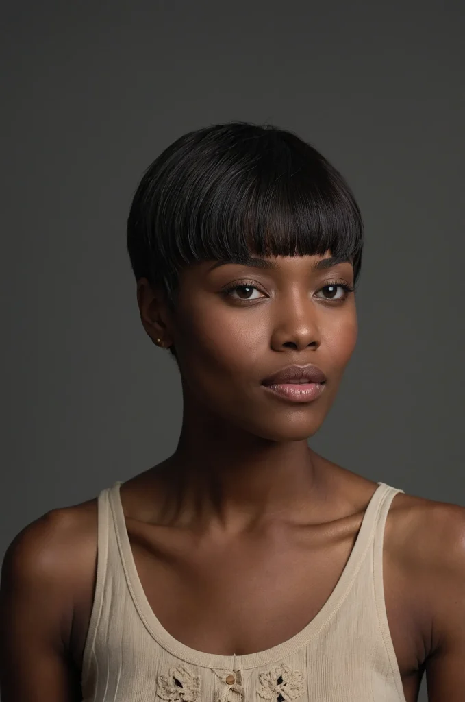 Classic Short Fringe with Short HairA Black