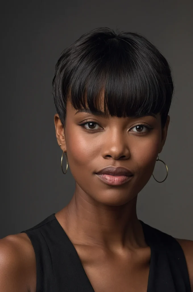 Classic Short Fringe with Short HairA Black