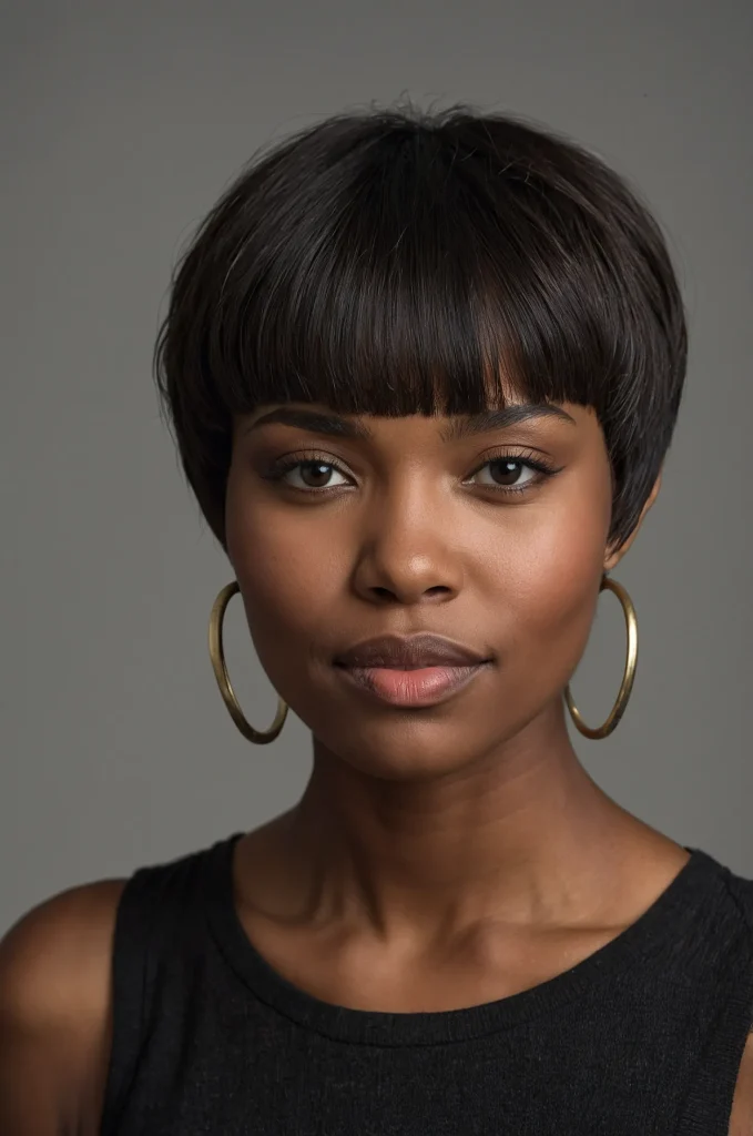 Classic Short Fringe with Short HairA Black