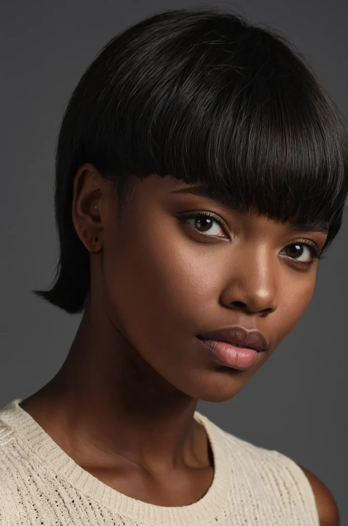 Classic Short Fringe with Short HairA Black