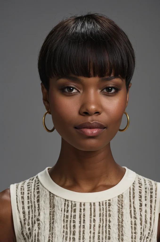 Classic Short Fringe with Short HairA Black