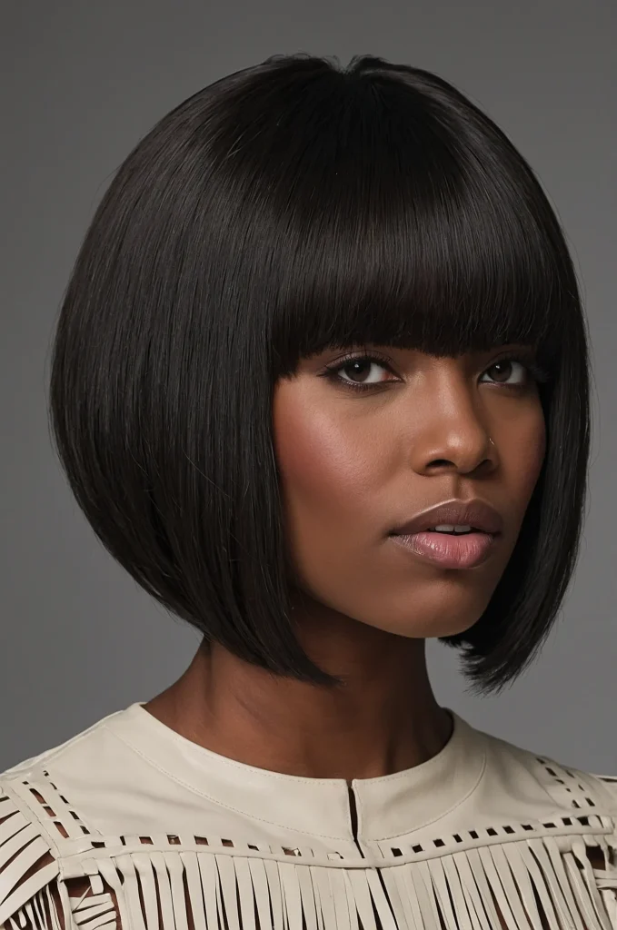 Modern Blowout Taper FringeA Black woman w