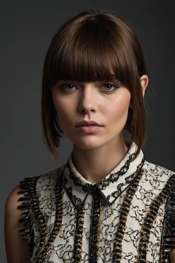Modern Fringe BangsA woman with a contempo
