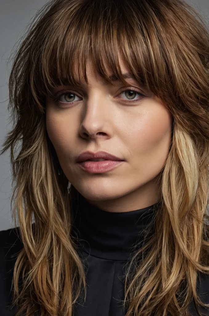 Layered Textured FringePortrait of a woman