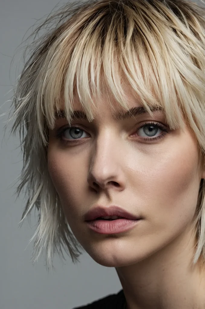 Choppy Textured FringeWhite American woman
