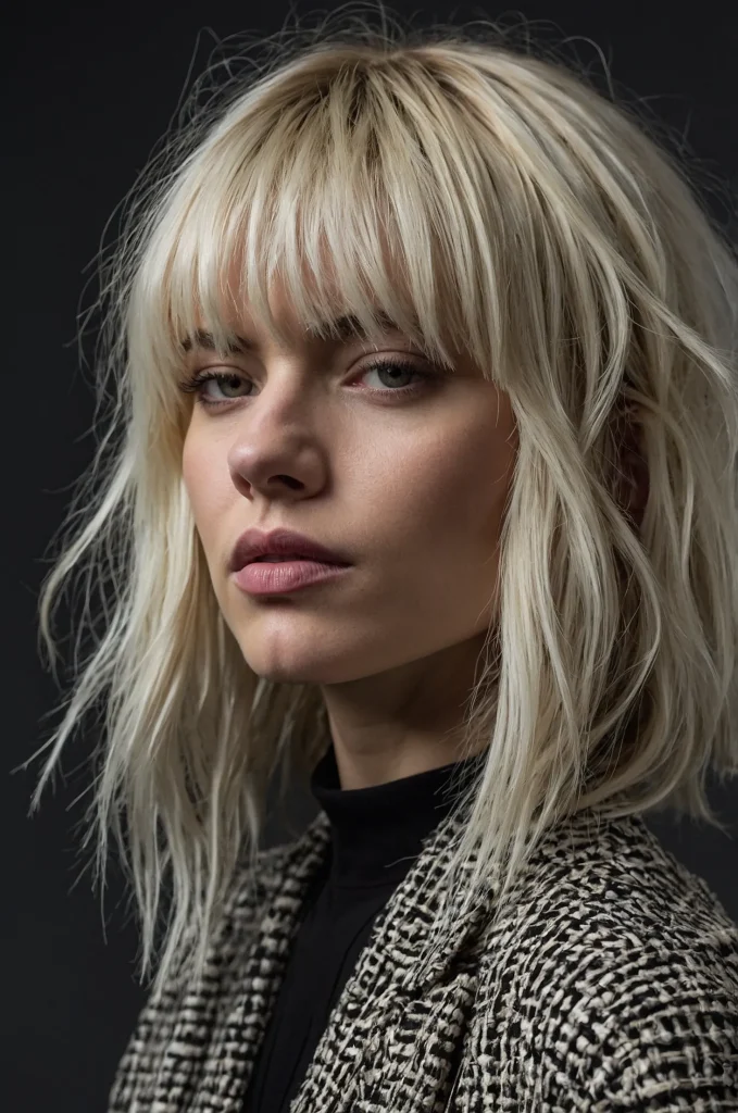 Choppy Textured FringeWhite American woman