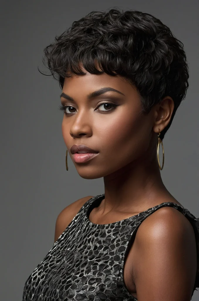 Coily Low Taper FringeA Black female model
