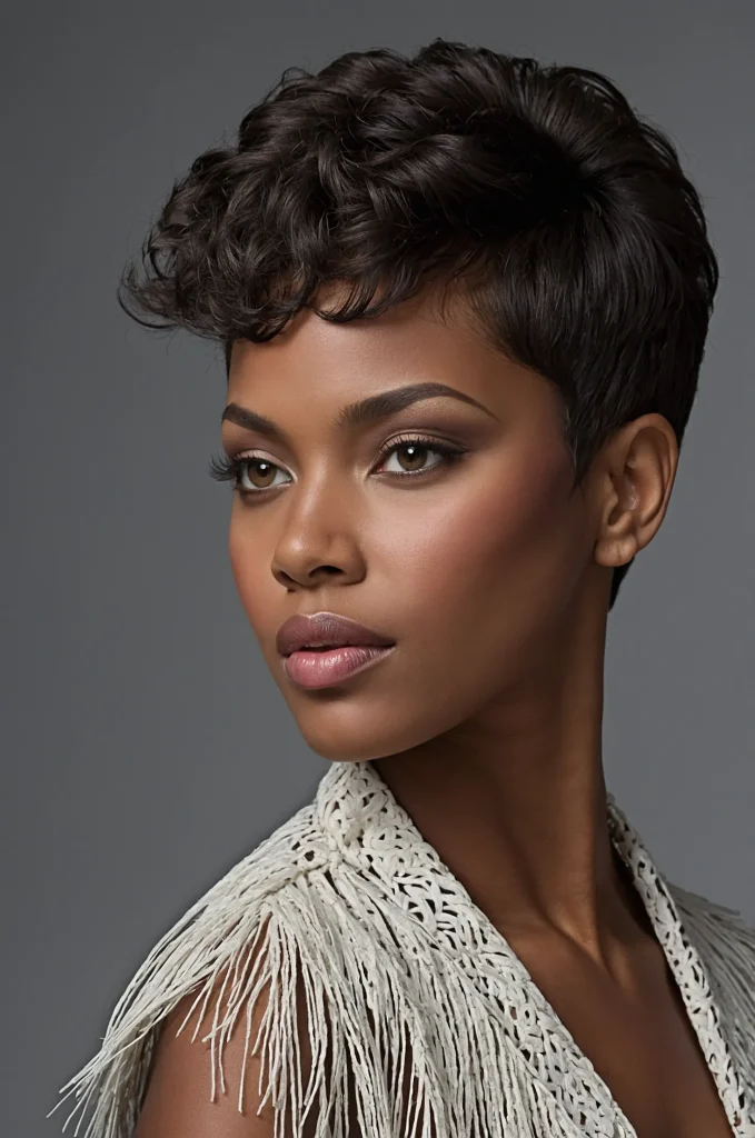 Coily Low Taper FringeA Black female model