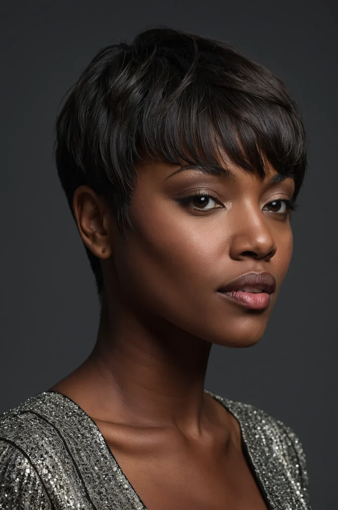 SideSwept Short Fringe with Short HairA chi