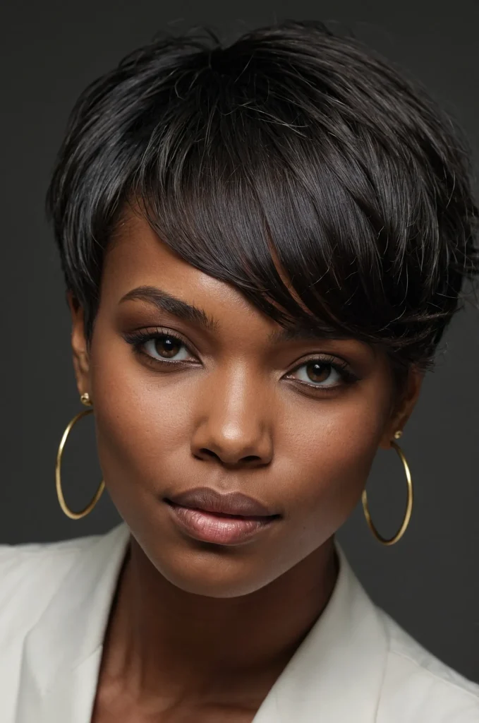 SideSwept Short Fringe with Short HairA chi