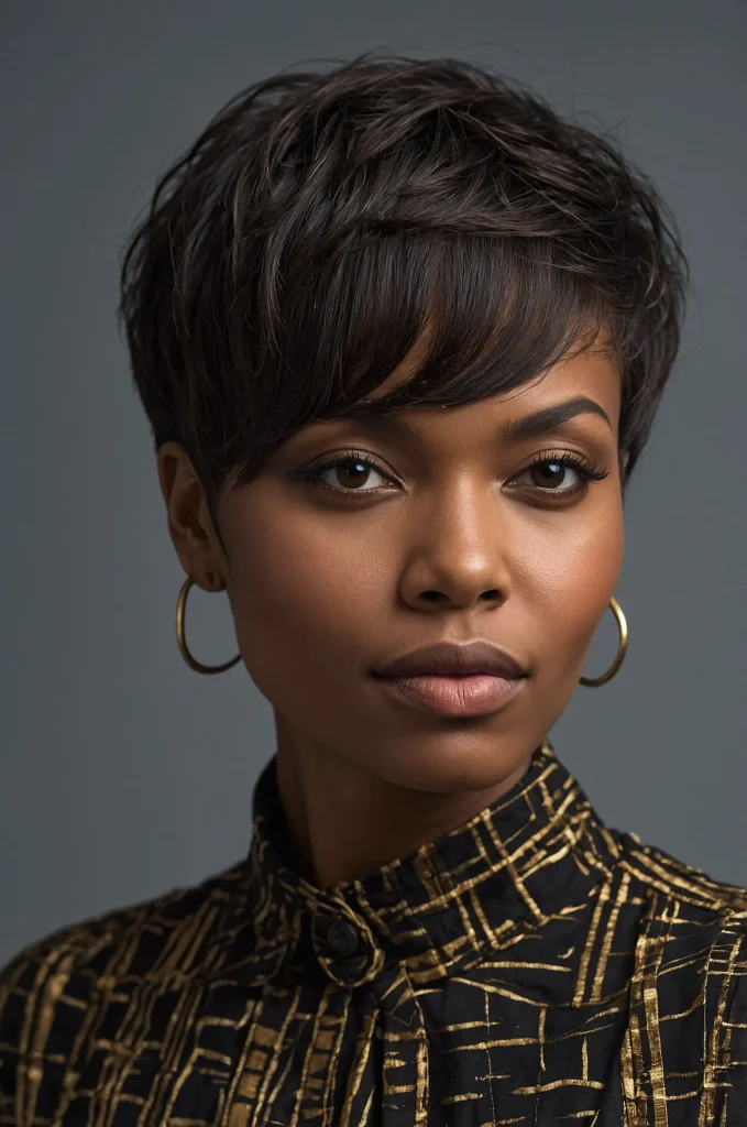 SideSwept Short Fringe with Short HairA chi