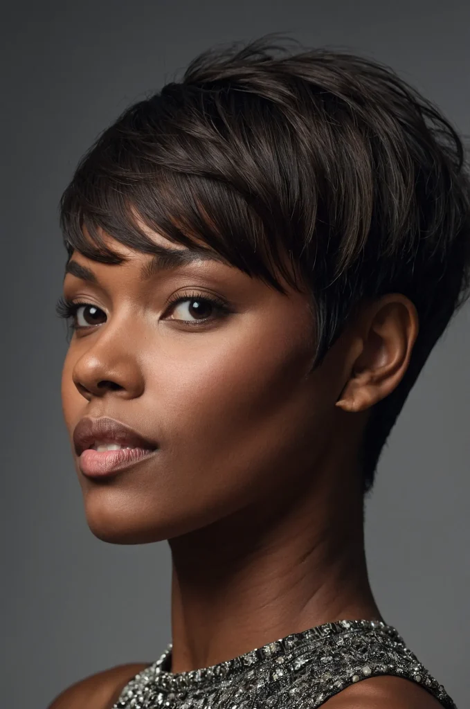 SideSwept Short Fringe with Short HairA sty