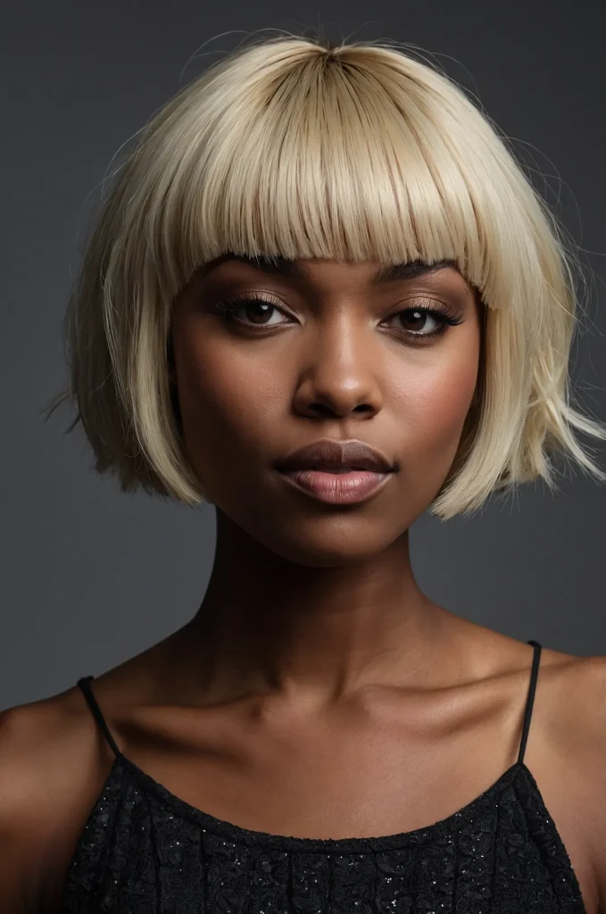 SideSwept Short Fringe with Short HairA sty