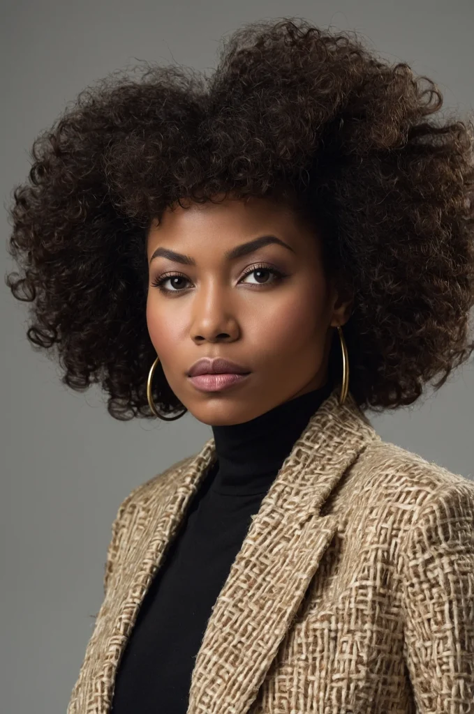 Afro Blowout Taper FringeA Black woman with