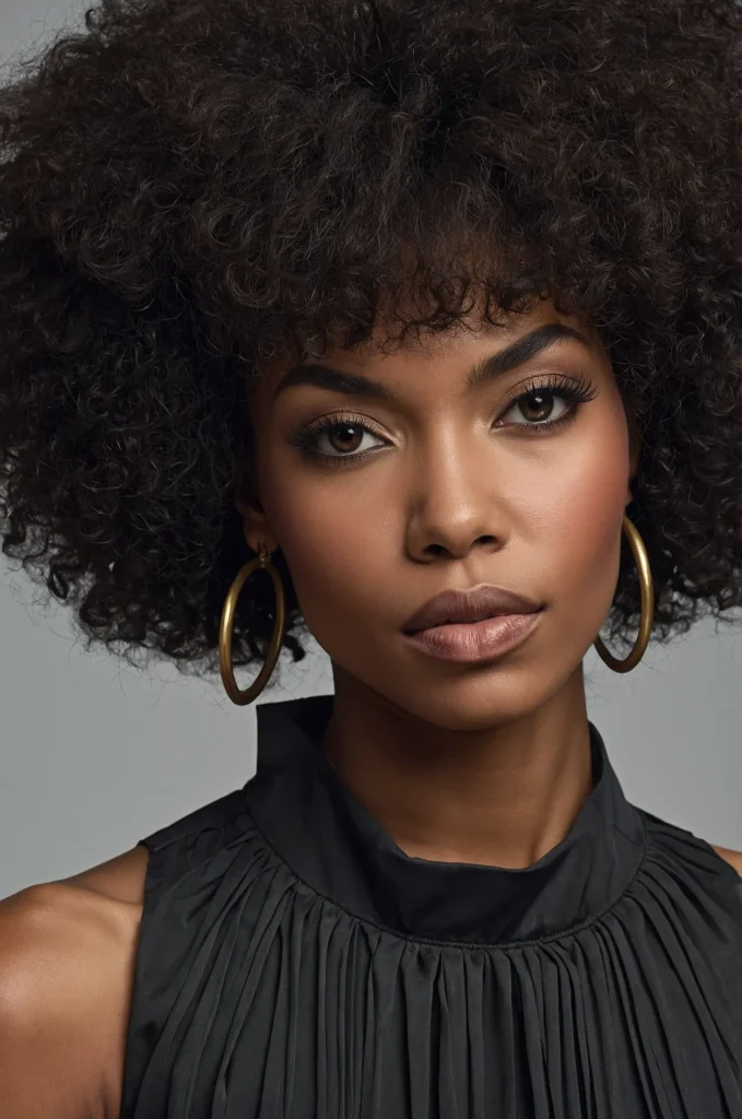 Afro Long Fringe with Long HairA Black woma