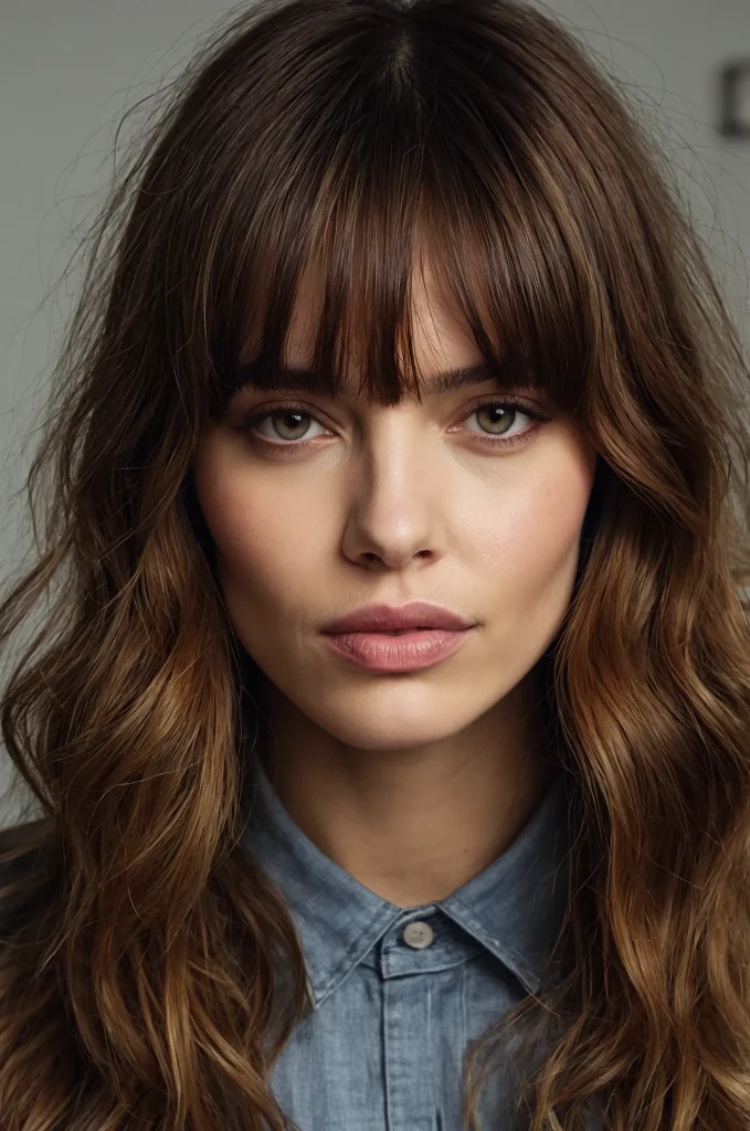 Curtain Fringe BangsA woman with middlepart