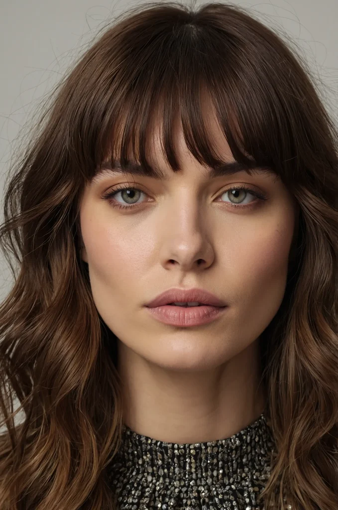Curtain Fringe BangsA woman with middlepart