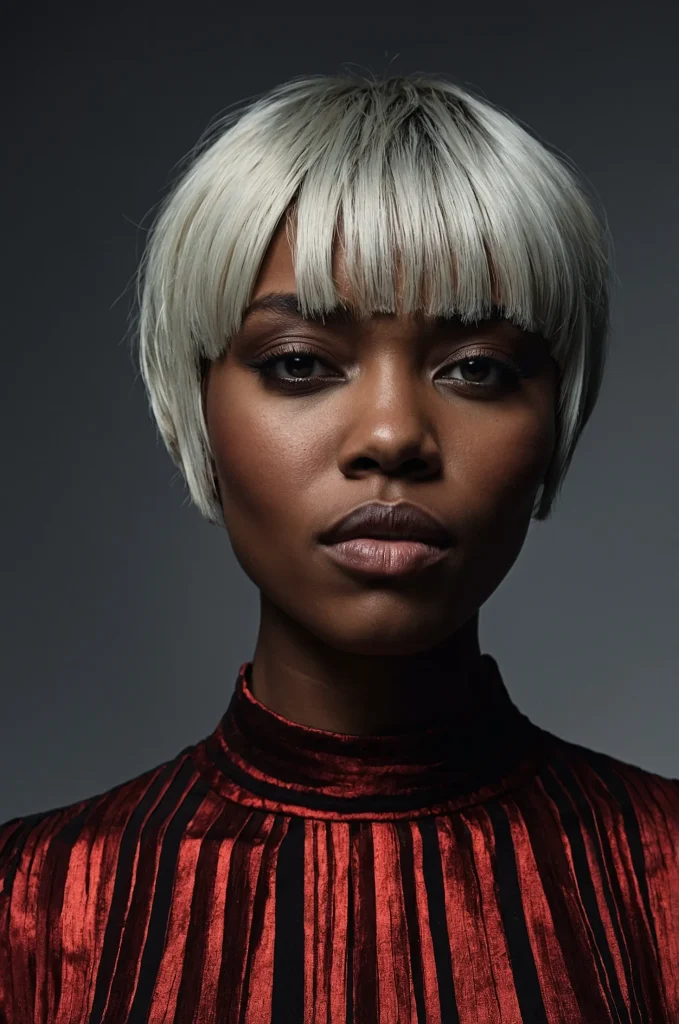 Choppy Short Fringe with Short HairA Black