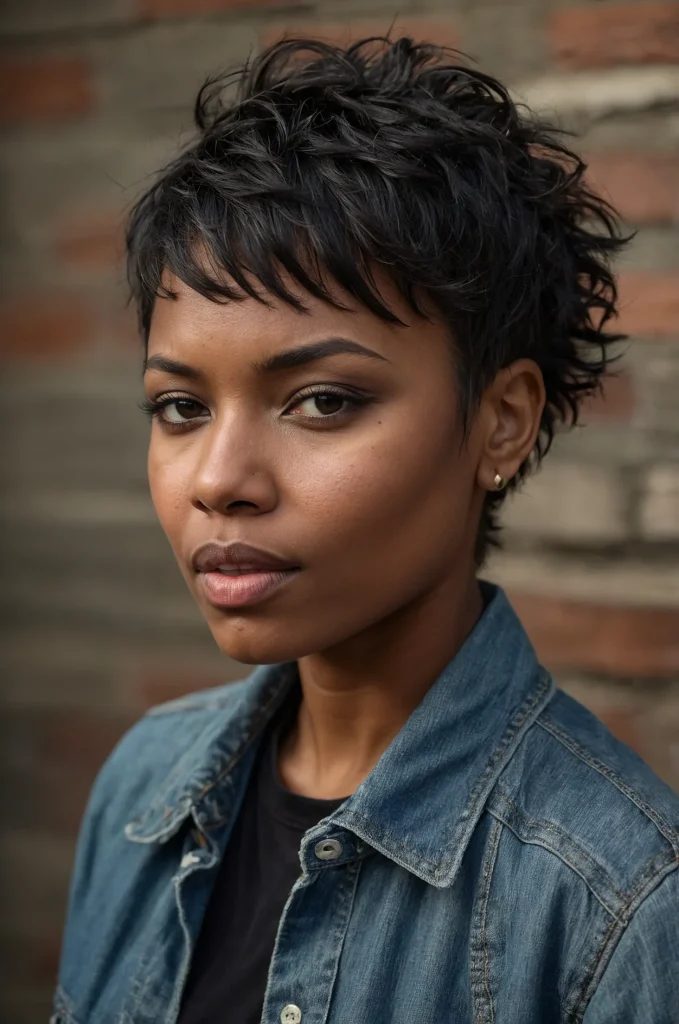Messy Low Taper FringeA Black woman rocking