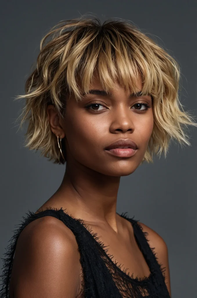 Messy Short Fringe with Short HairA carefre
