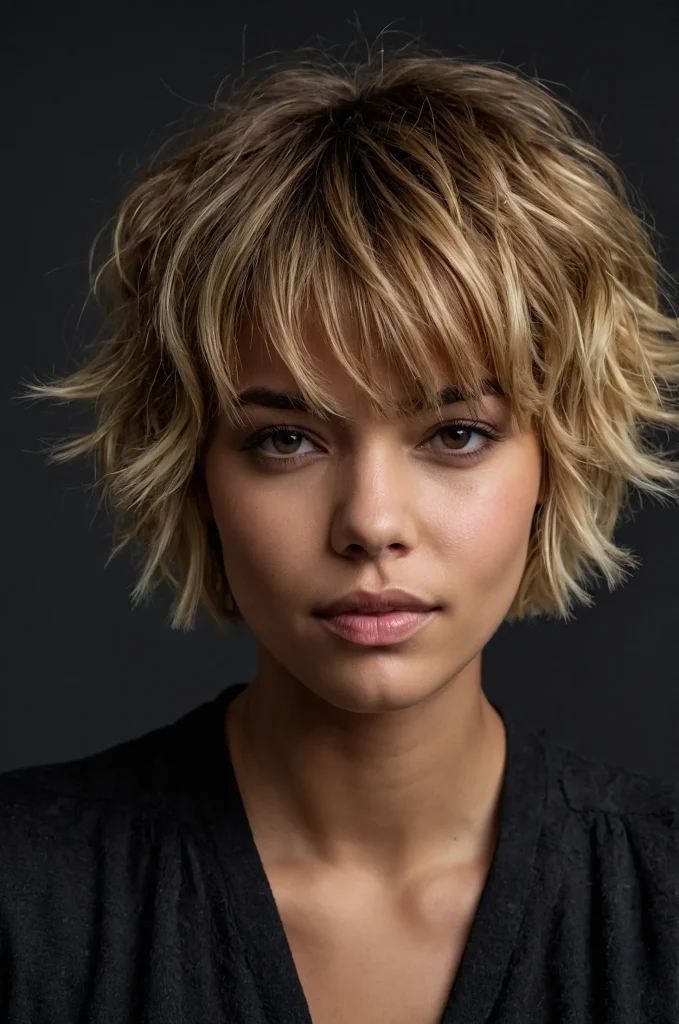 Messy Short Fringe with Short HairA tousled