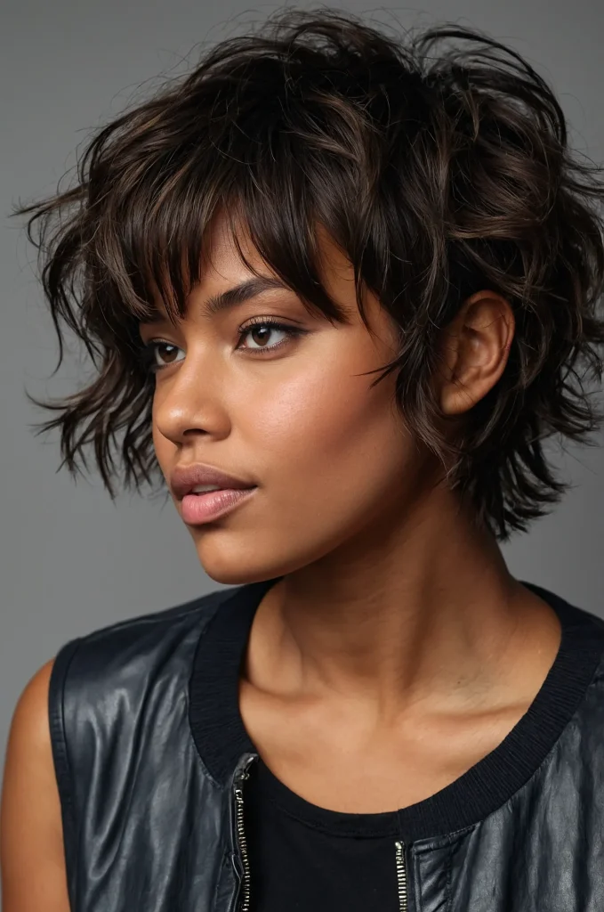 Messy Short Fringe with Short HairA tousled