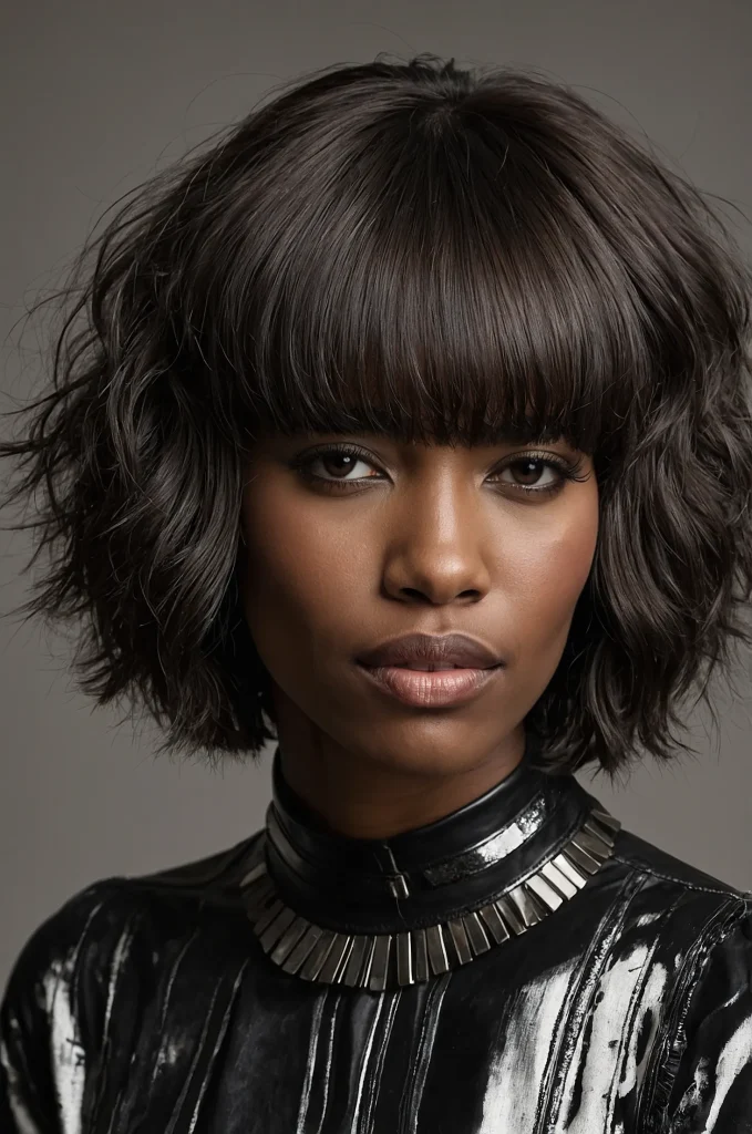 Shaggy Low Taper FringeA Black female model