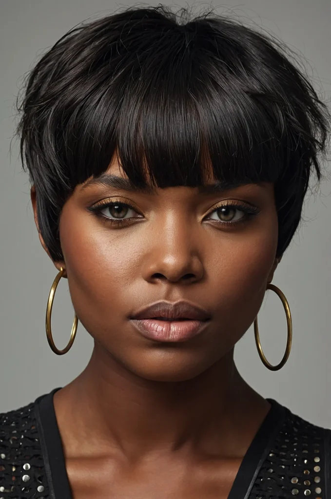 Shaggy Low Taper FringeA Black female model