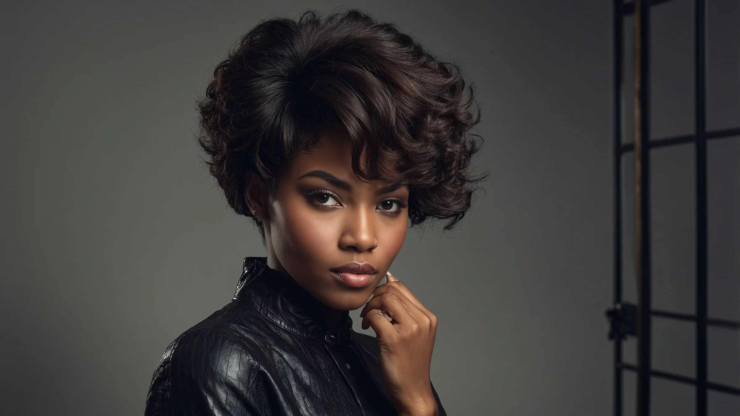 Black Woman Blowout Taper Textured Fringe